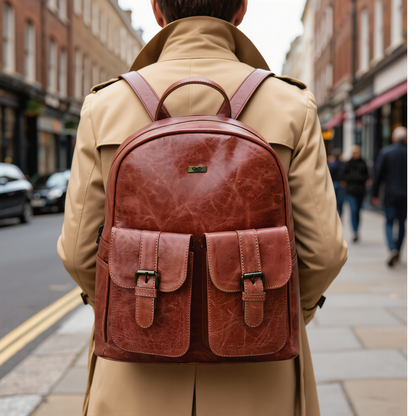 Leather Backpack – Premium Genuine Leather Designer Laptop Backpack