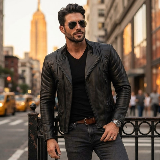 Limo Leather Jacket – Padded Armoured Motorcycle Biker Jacket