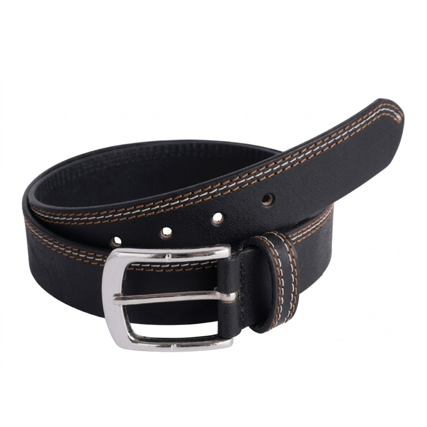 leather belts for men – genuine triple stitch casual belt by gallanto