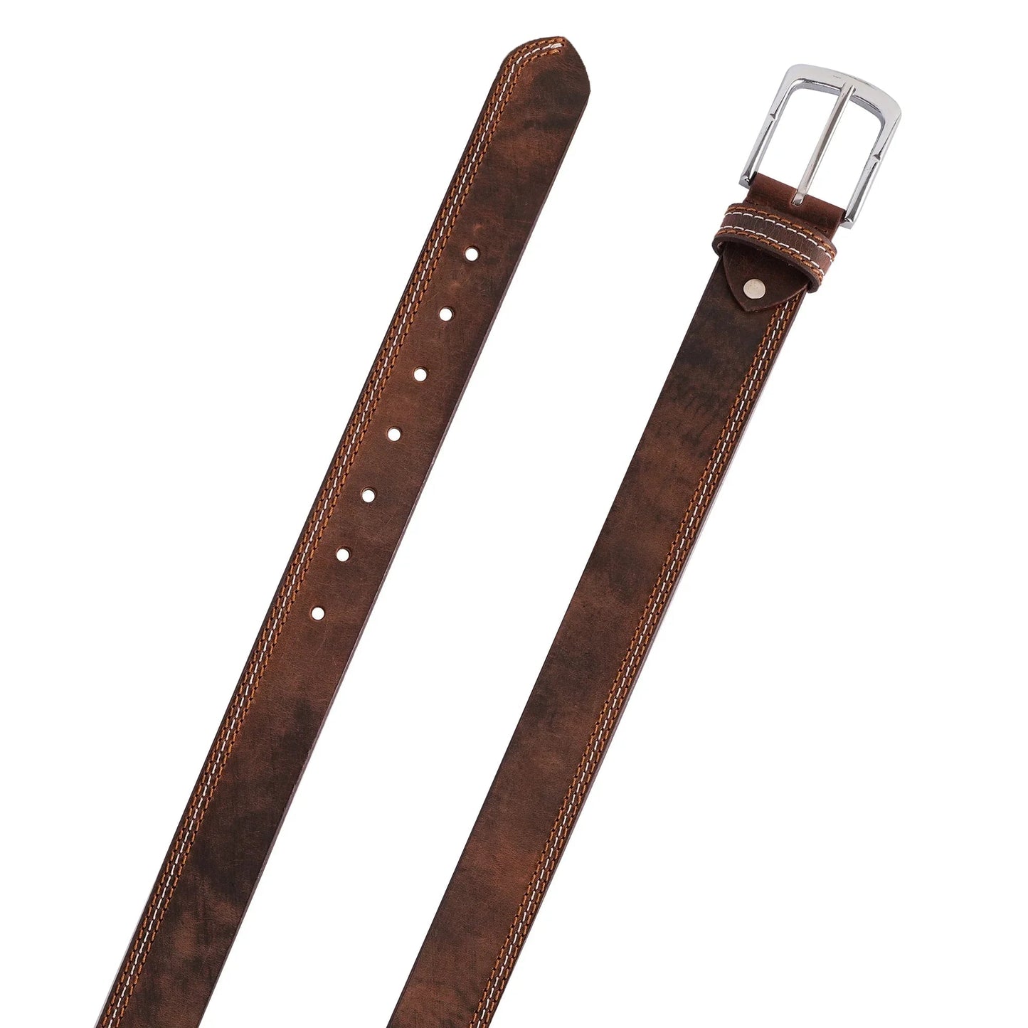 leather belts for men – genuine triple stitch casual belt by gallanto