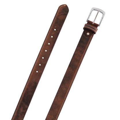 Leather Belts for Men – Genuine Triple Stitch Casual Belt by Gallanto
