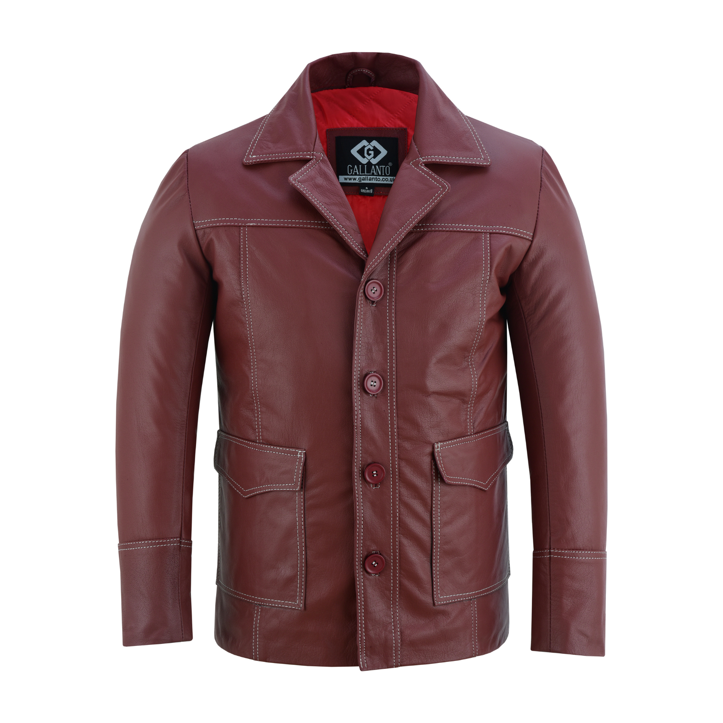 leather blazer men – brad pitt fight club style leather jacket