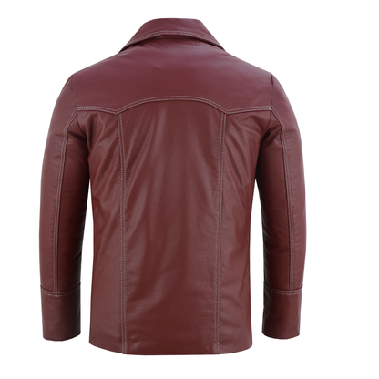 Leather Blazer Men – Brad Pitt Fight Club Style Leather Jacket
