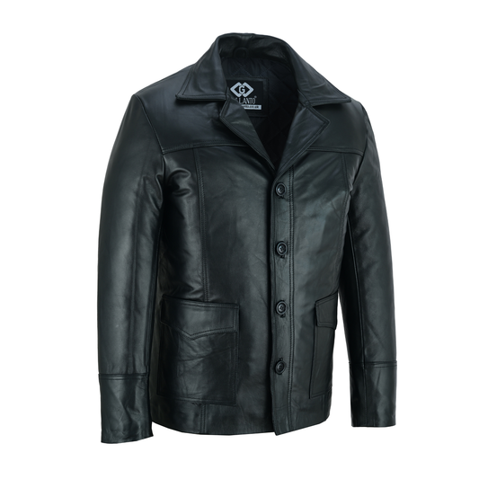 Leather Blazer Men – Brad Pitt Fight Club Style Leather Jacket