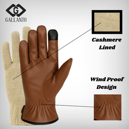 Leather Gloves – Premium Cashmere Lined Touchscreen Fashion Gloves