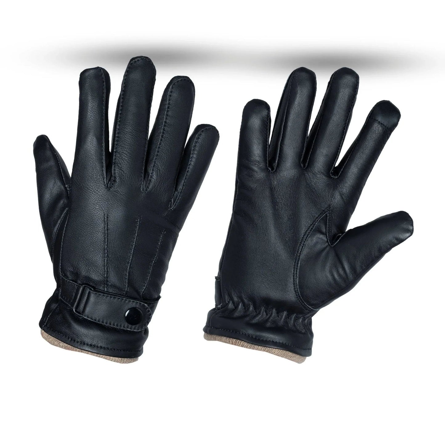 pink leather gloves – soft sheepskin winter touchscreen gloves for women