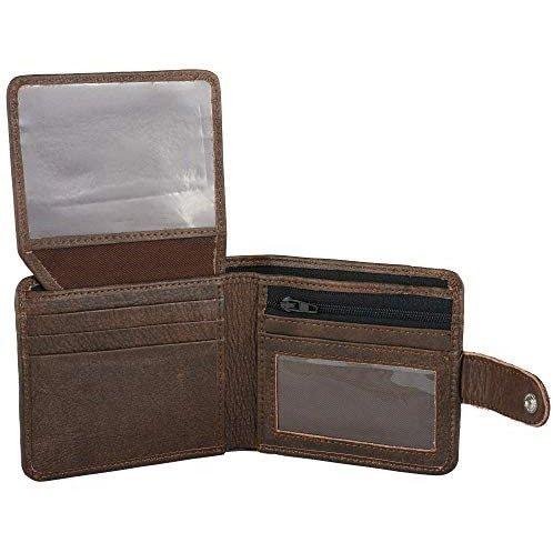 leather wallet rfid trifold genuine men's wallet with gift box