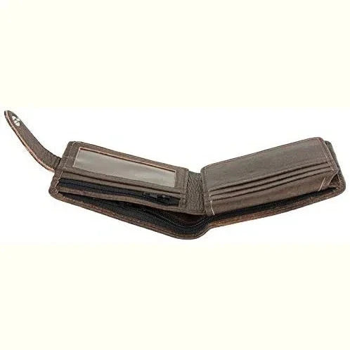 leather wallet rfid trifold genuine men's wallet with gift box