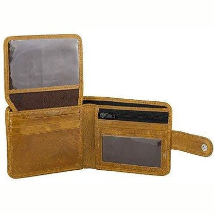 Leather Wallet RFID Trifold Genuine Men's Wallet with Gift Box