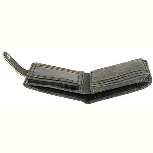 leather wallet rfid trifold genuine men's wallet with gift box