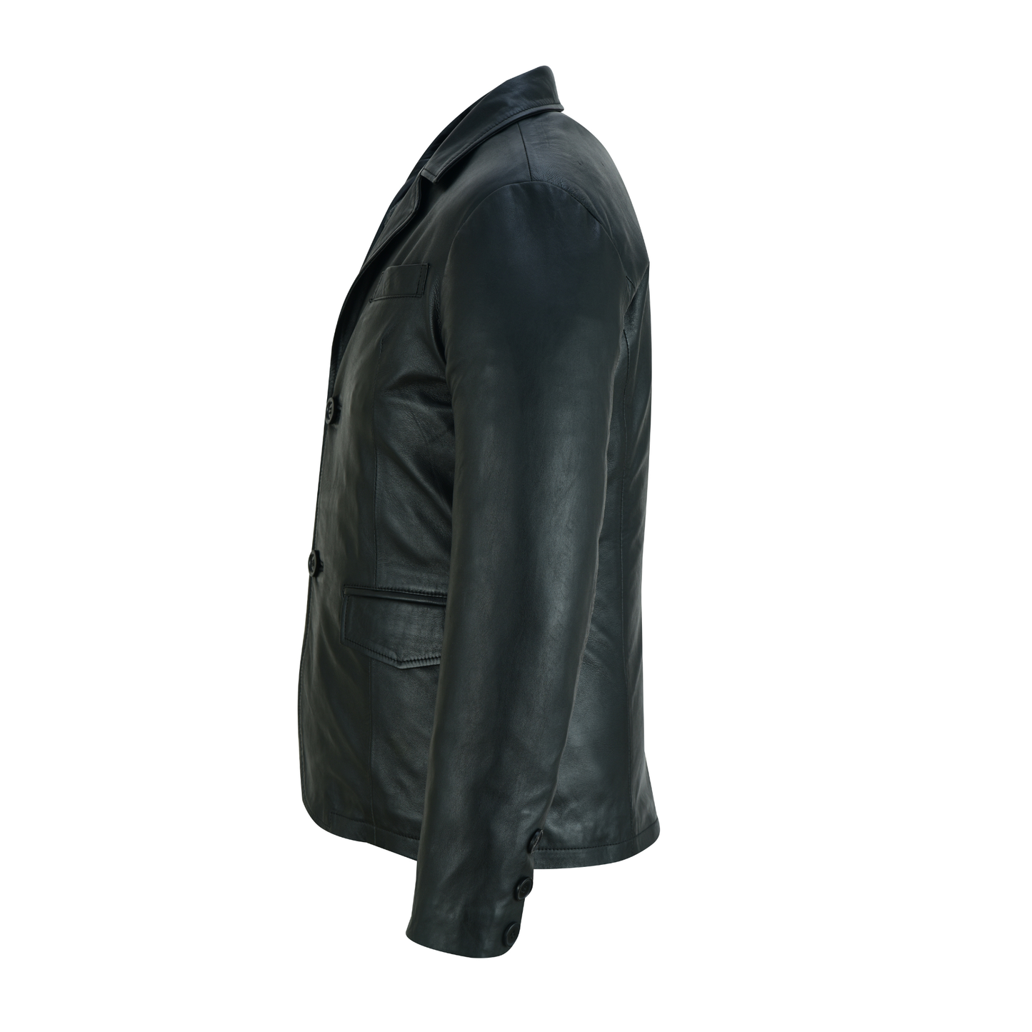 men blazer leather – classic 2 button genuine leather blazer jacket