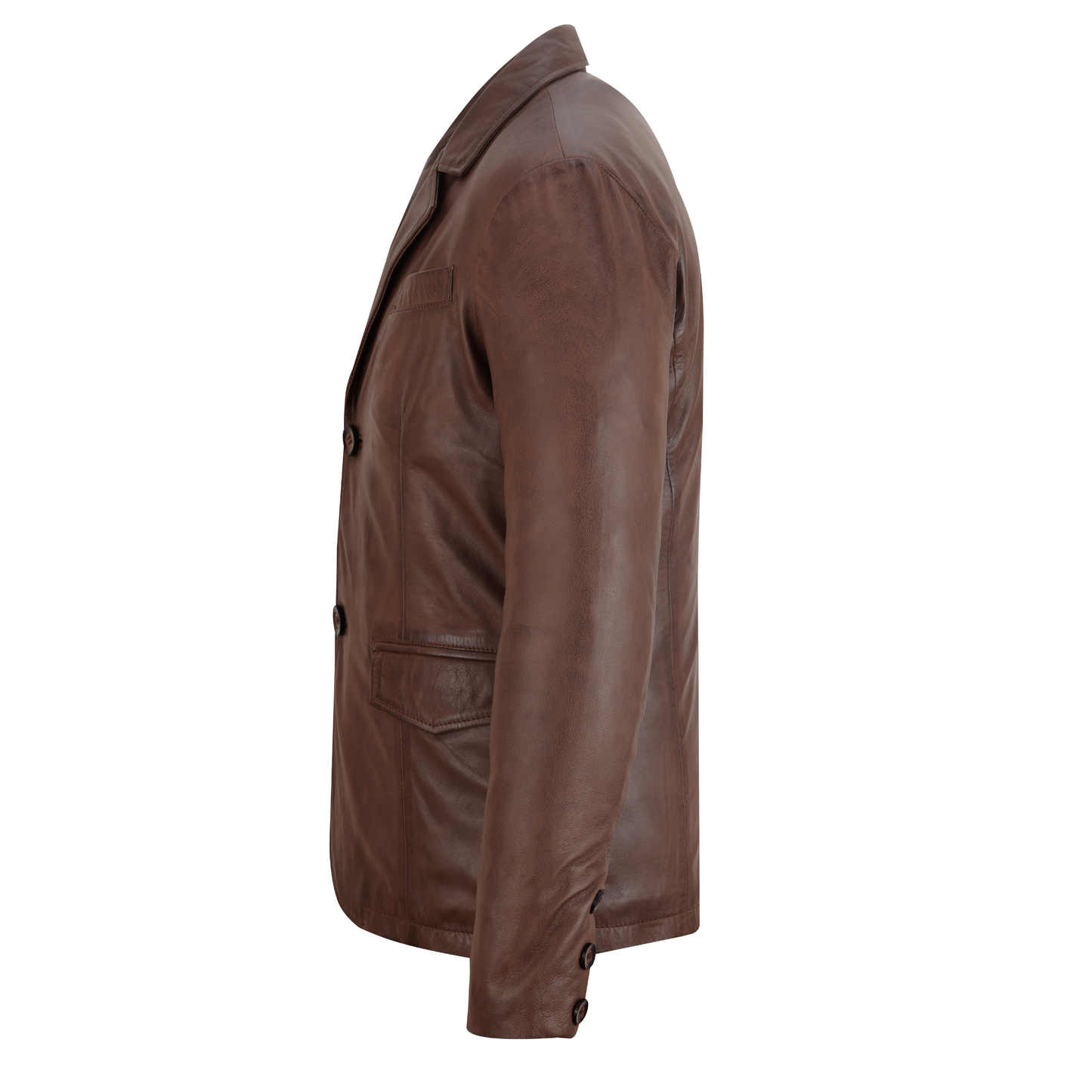 men blazer leather – classic 2 button genuine leather blazer jacket