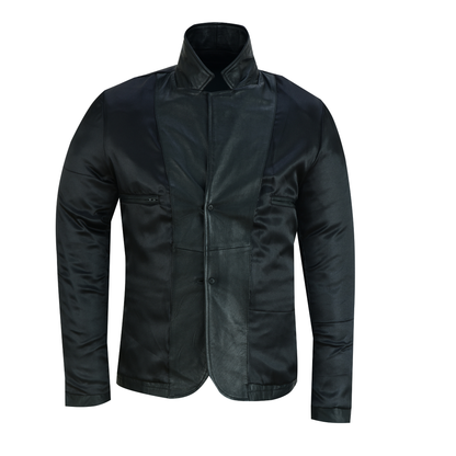 Men Blazer Leather – Classic 2 Button Genuine Leather Blazer Jacket