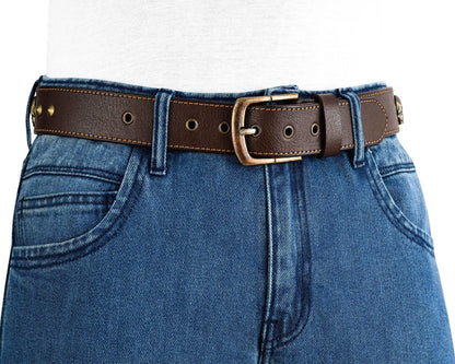Men's Belts Genuine Leather Westren Skull Style Belt