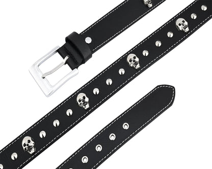 Men's Belts Genuine Leather Westren Skull Style Belt