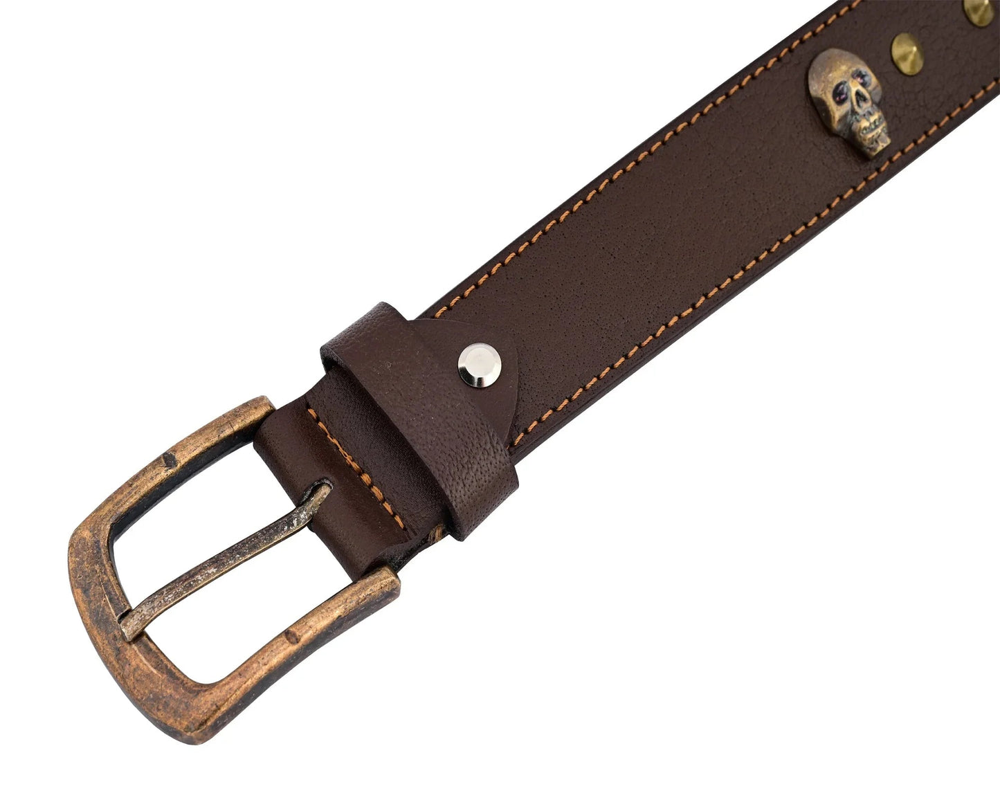 men's belts genuine leather westren skull style belt