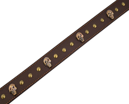 Men's Belts Genuine Leather Westren Skull Style Belt
