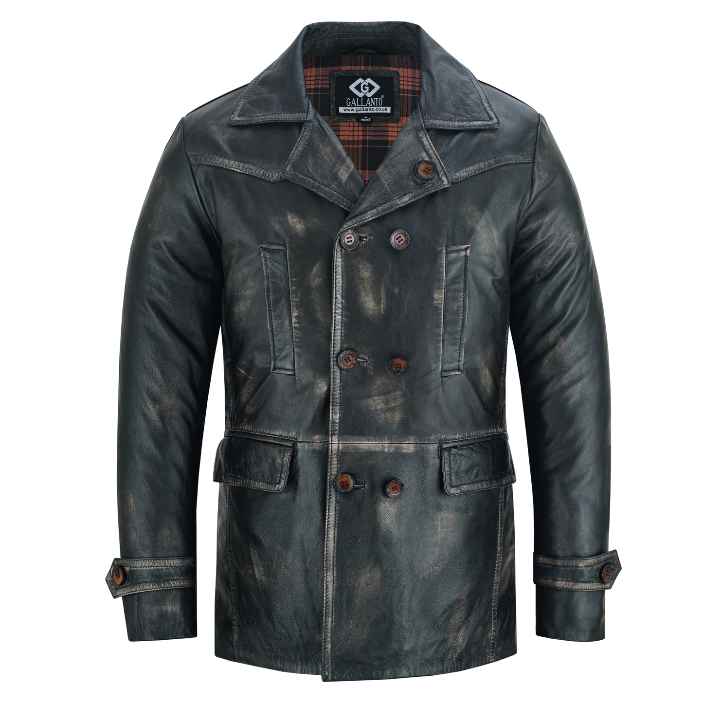 men's double breasted dr. who kriegsmarine leather blazer jacket