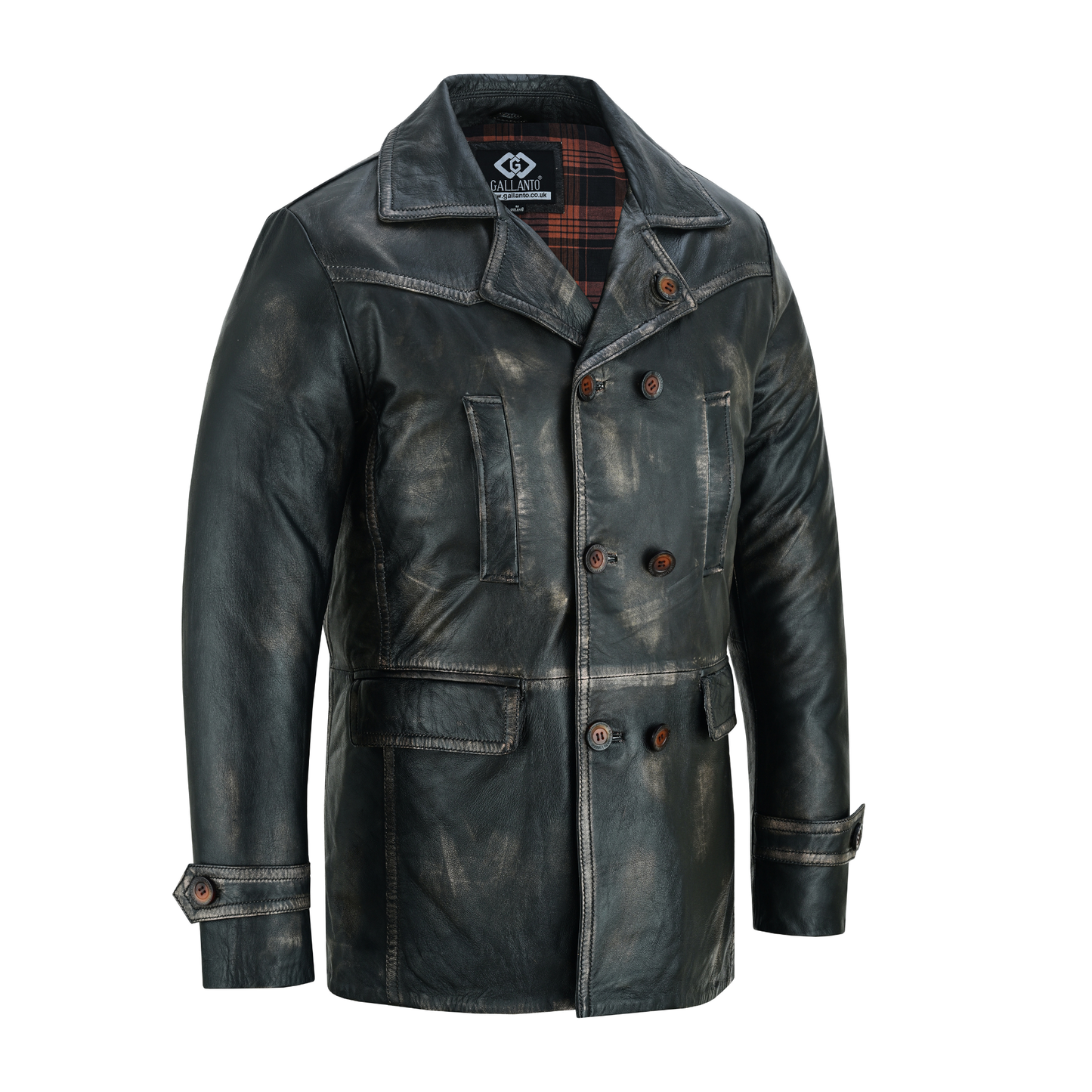 men's double breasted dr. who kriegsmarine leather blazer jacket
