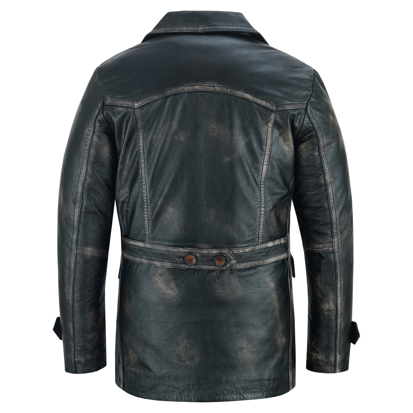 men's double breasted dr. who kriegsmarine leather blazer jacket