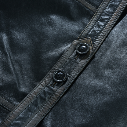 Men's Double Breasted Dr. Who Kriegsmarine Leather Blazer Jacket