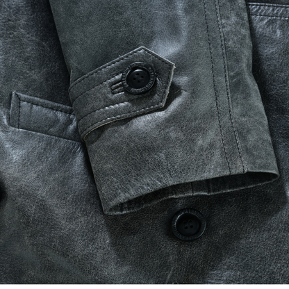 Men's Double Breasted Dr. Who Kriegsmarine Leather Blazer Jacket