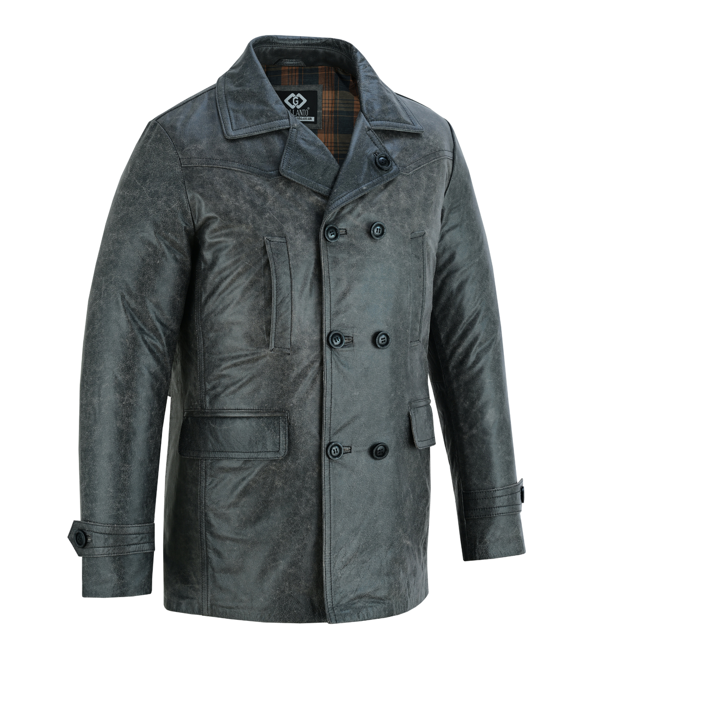 men's double breasted dr. who kriegsmarine leather blazer jacket