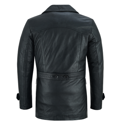 Men's Double Breasted Dr. Who Kriegsmarine Leather Blazer Jacket