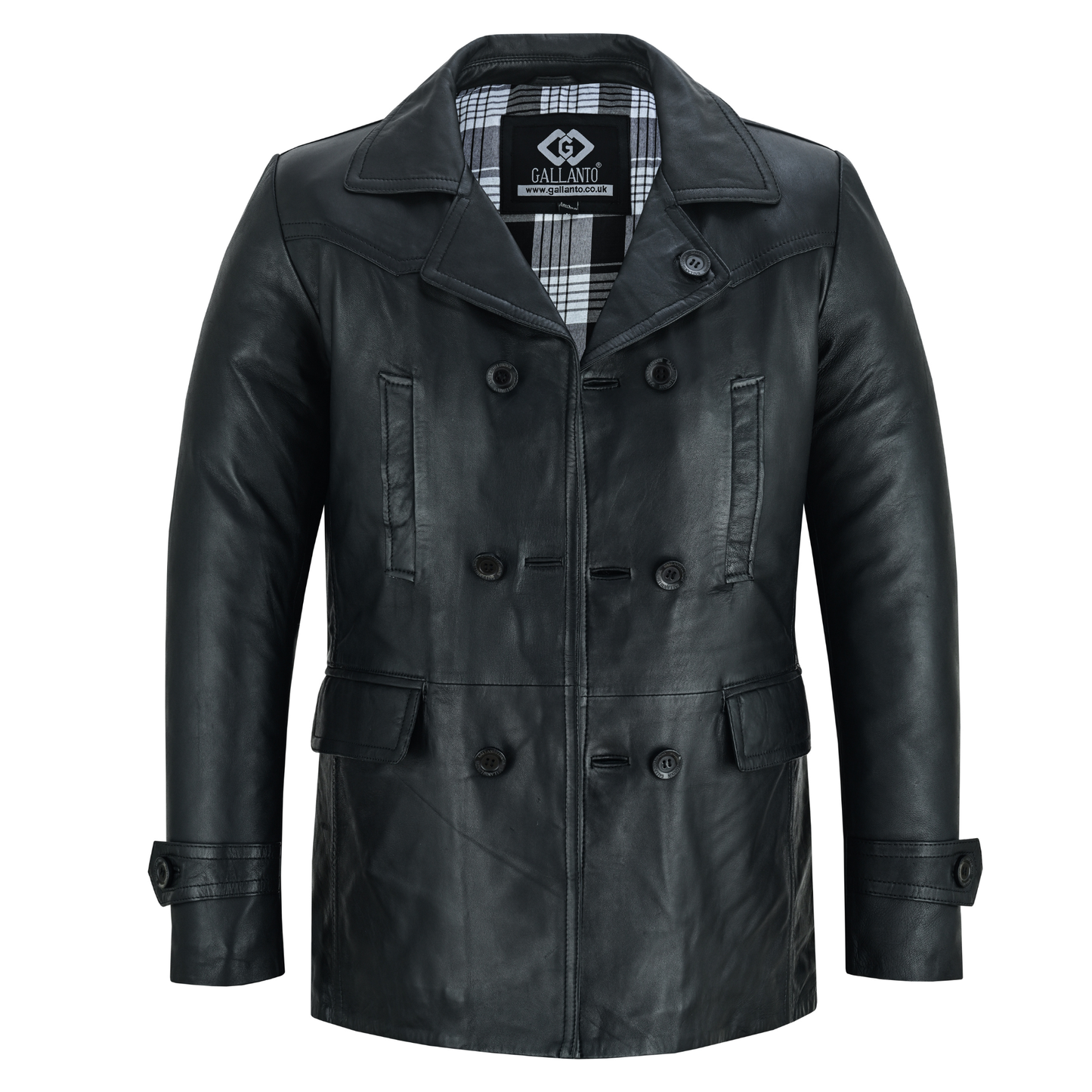 men's double breasted dr. who kriegsmarine leather blazer jacket