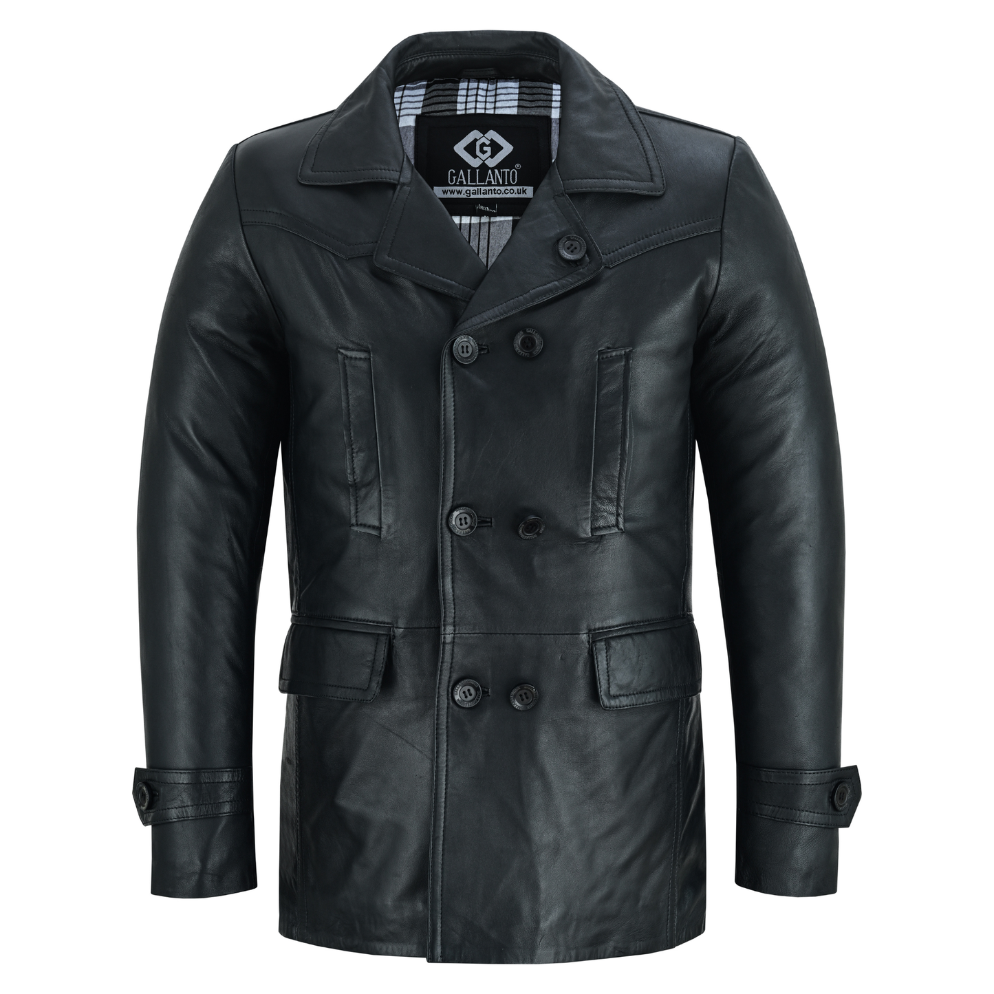 men's double breasted dr. who kriegsmarine leather blazer jacket