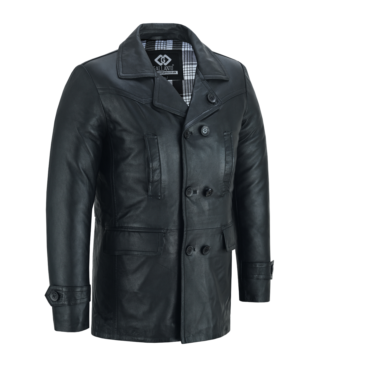 men's double breasted dr. who kriegsmarine leather blazer jacket