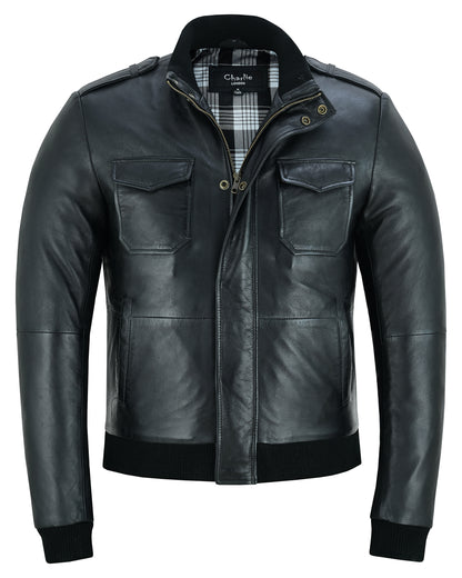 Bristol Leather Bomber Jacket for Men Premium Cowhide Leather