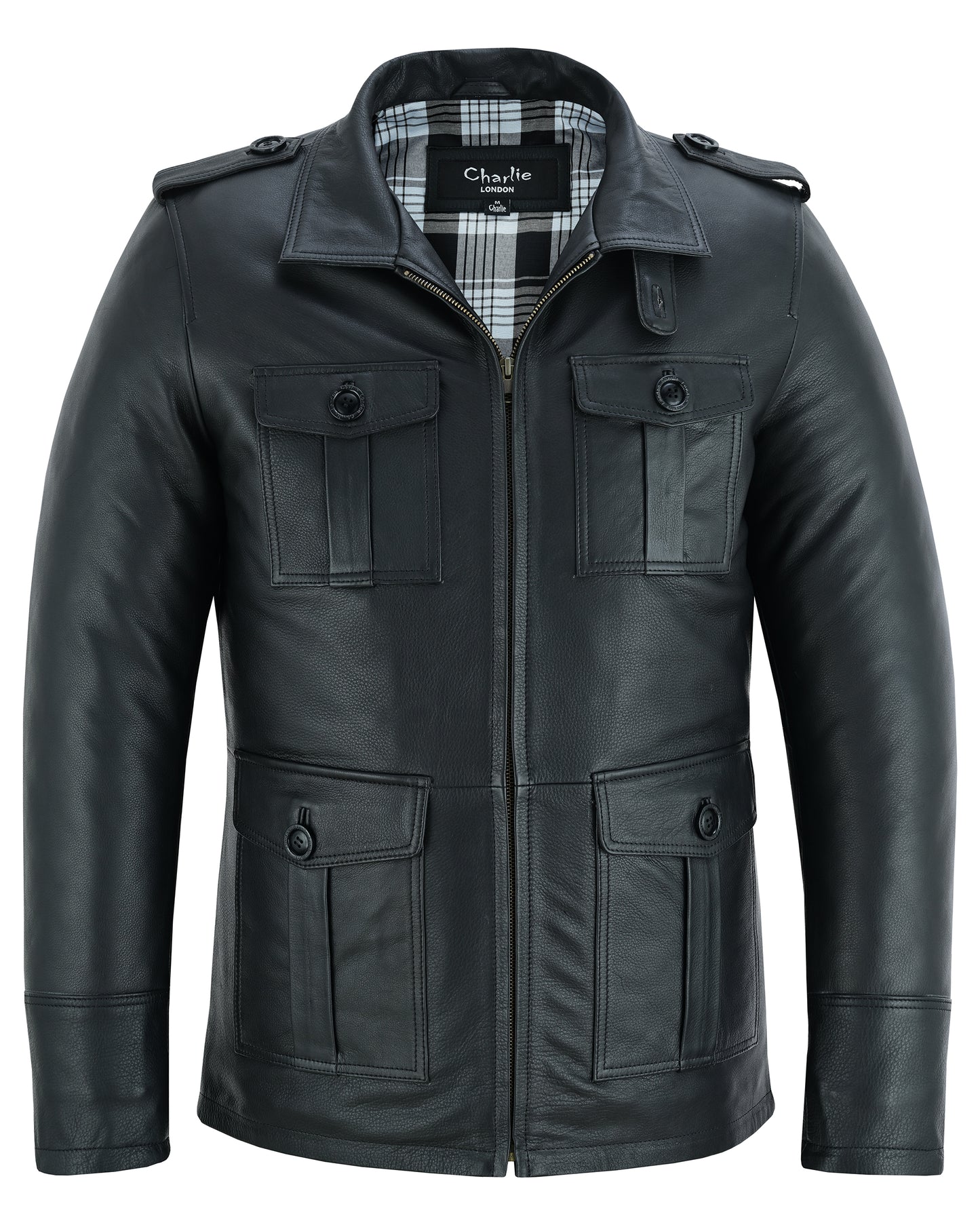 aberdeen men's leather smart casual coat