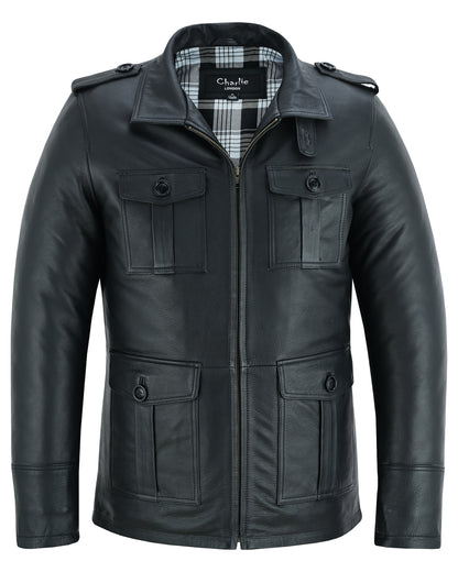 Aberdeen Men's Leather Smart Casual Coat