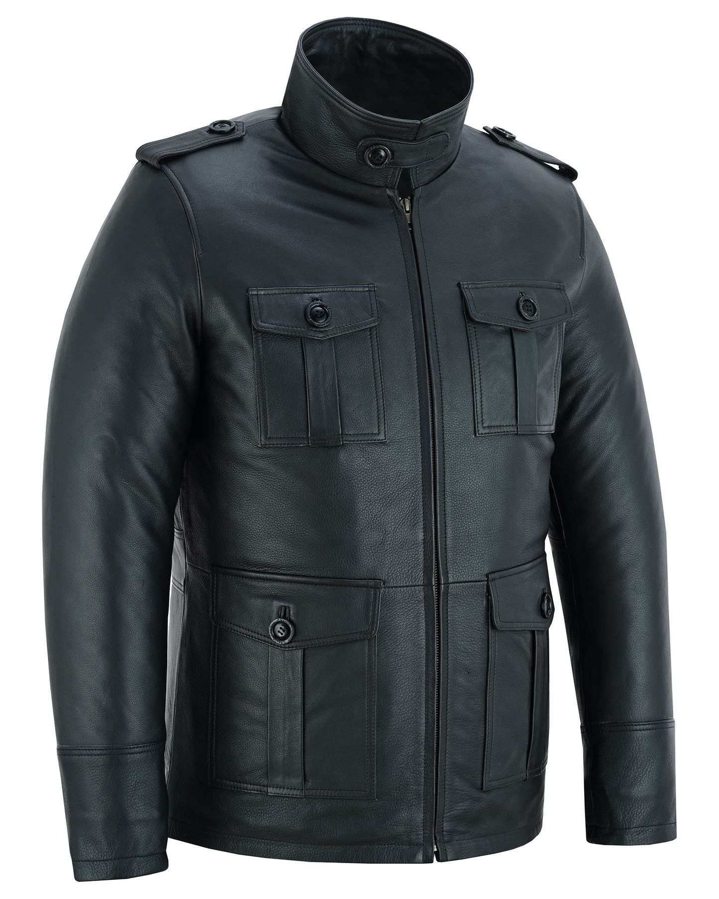aberdeen men's leather smart casual coat