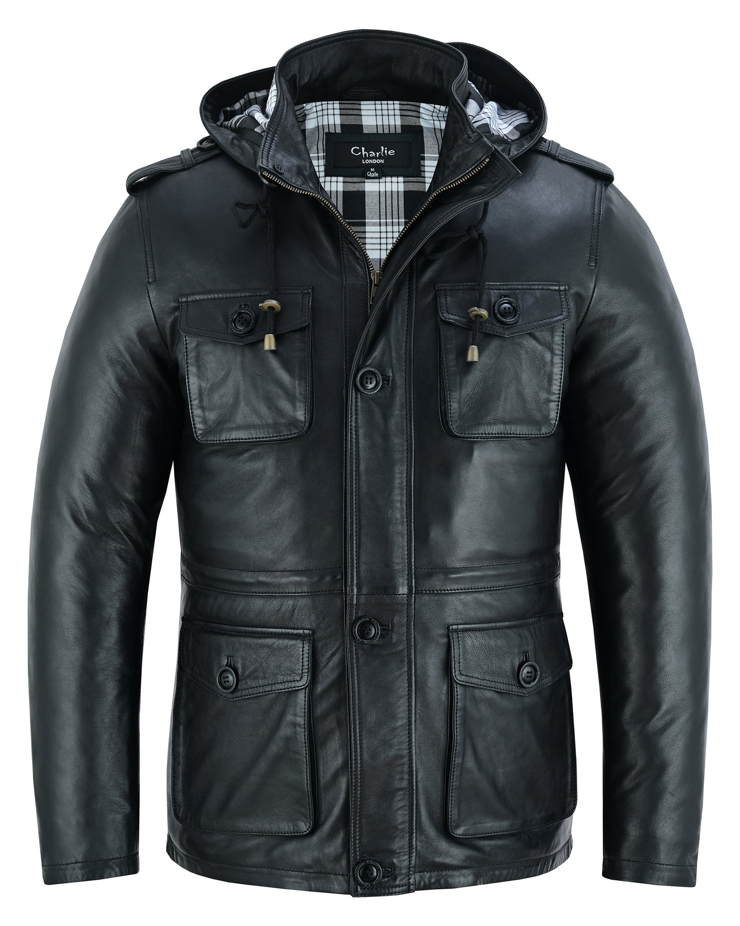 parka men's  leather coats and jackets in premium cowhide leather