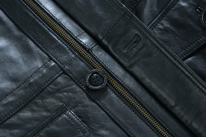 Parka Men's  Leather Coats and Jackets In Premium Cowhide Leather