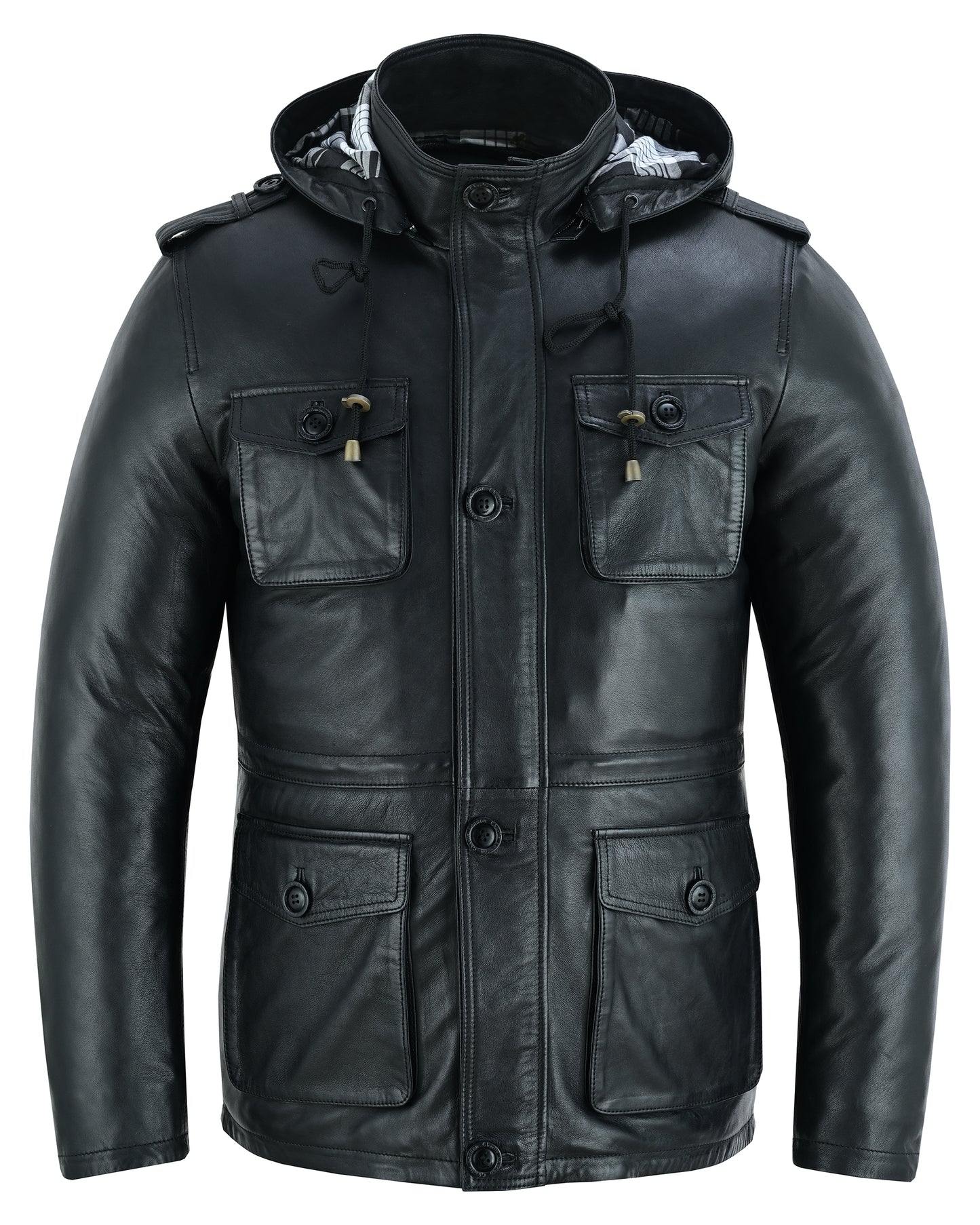 parka men's  leather coats and jackets in premium cowhide leather
