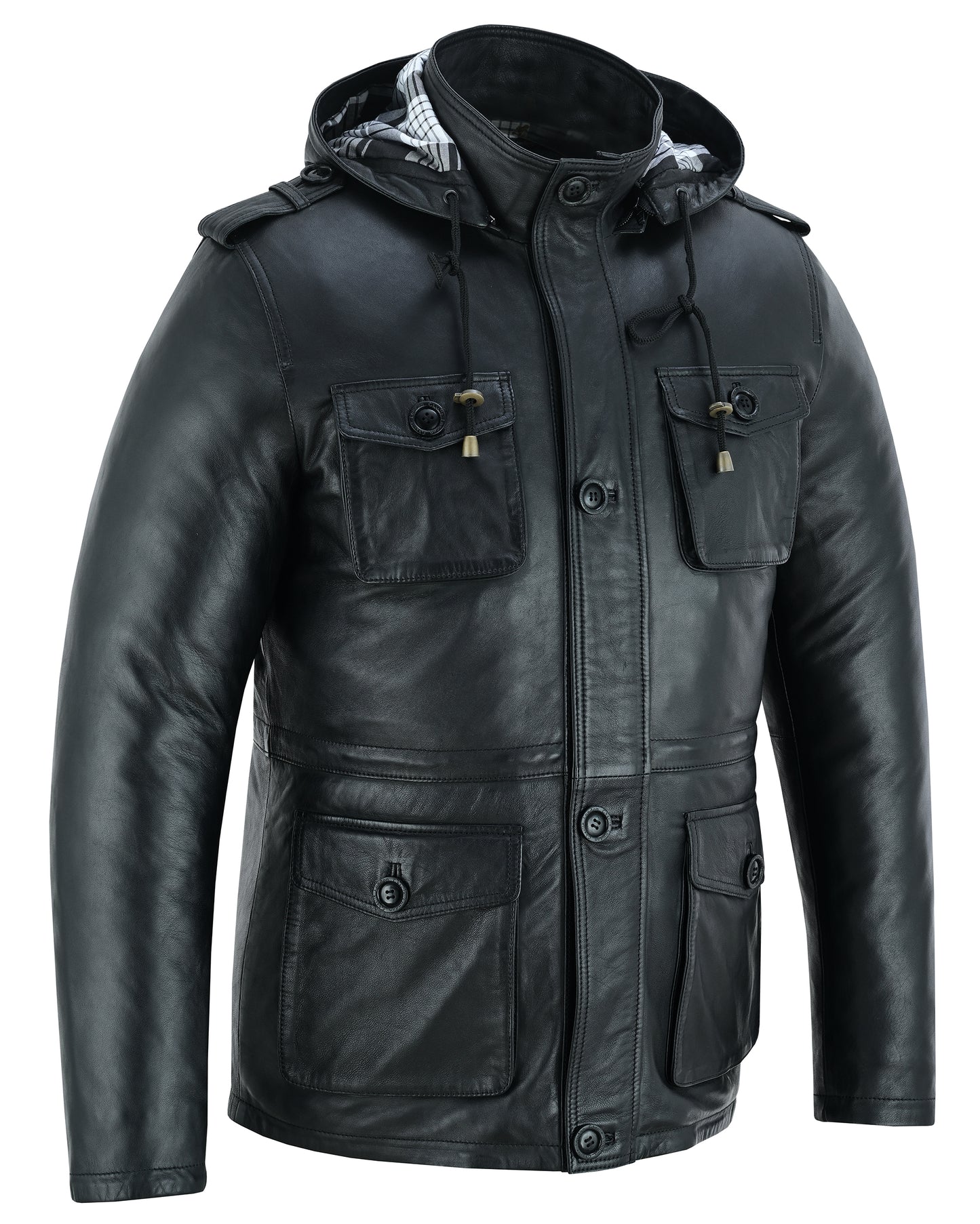 parka men's  leather coats and jackets in premium cowhide leather