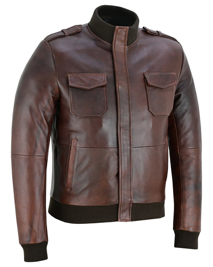 Bristol Leather Bomber Jacket for Men Premium Cowhide Leather