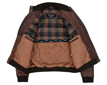 Bristol Leather Bomber Jacket for Men Premium Cowhide Leather