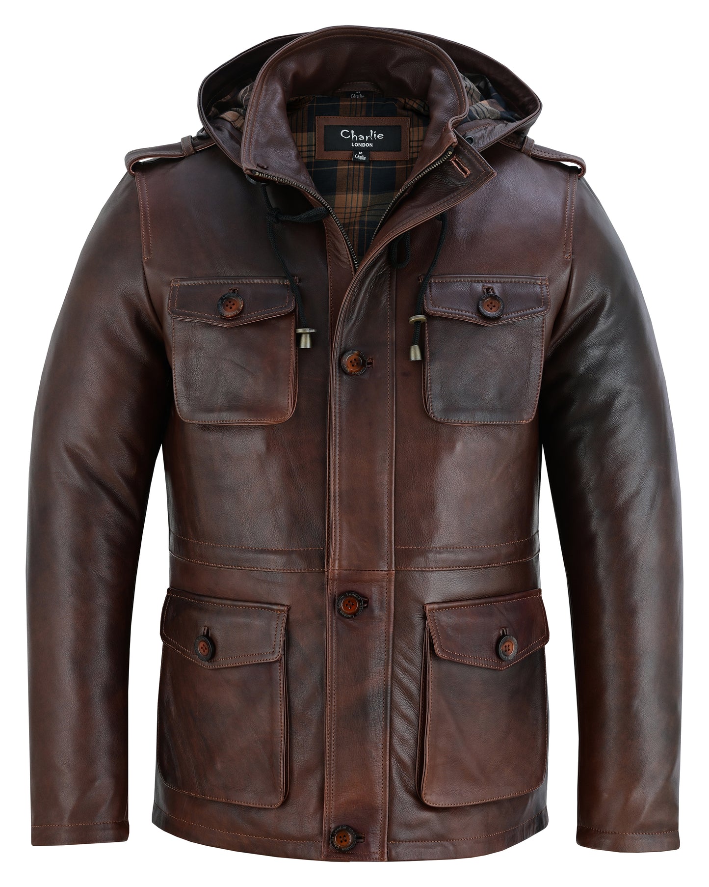 parka men's  leather coats and jackets in premium cowhide leather