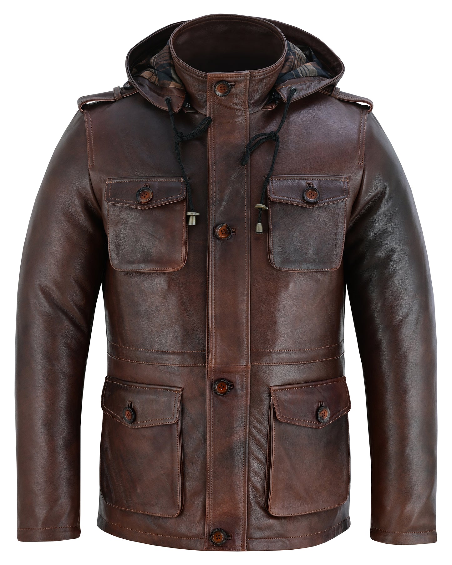 parka men's  leather coats and jackets in premium cowhide leather