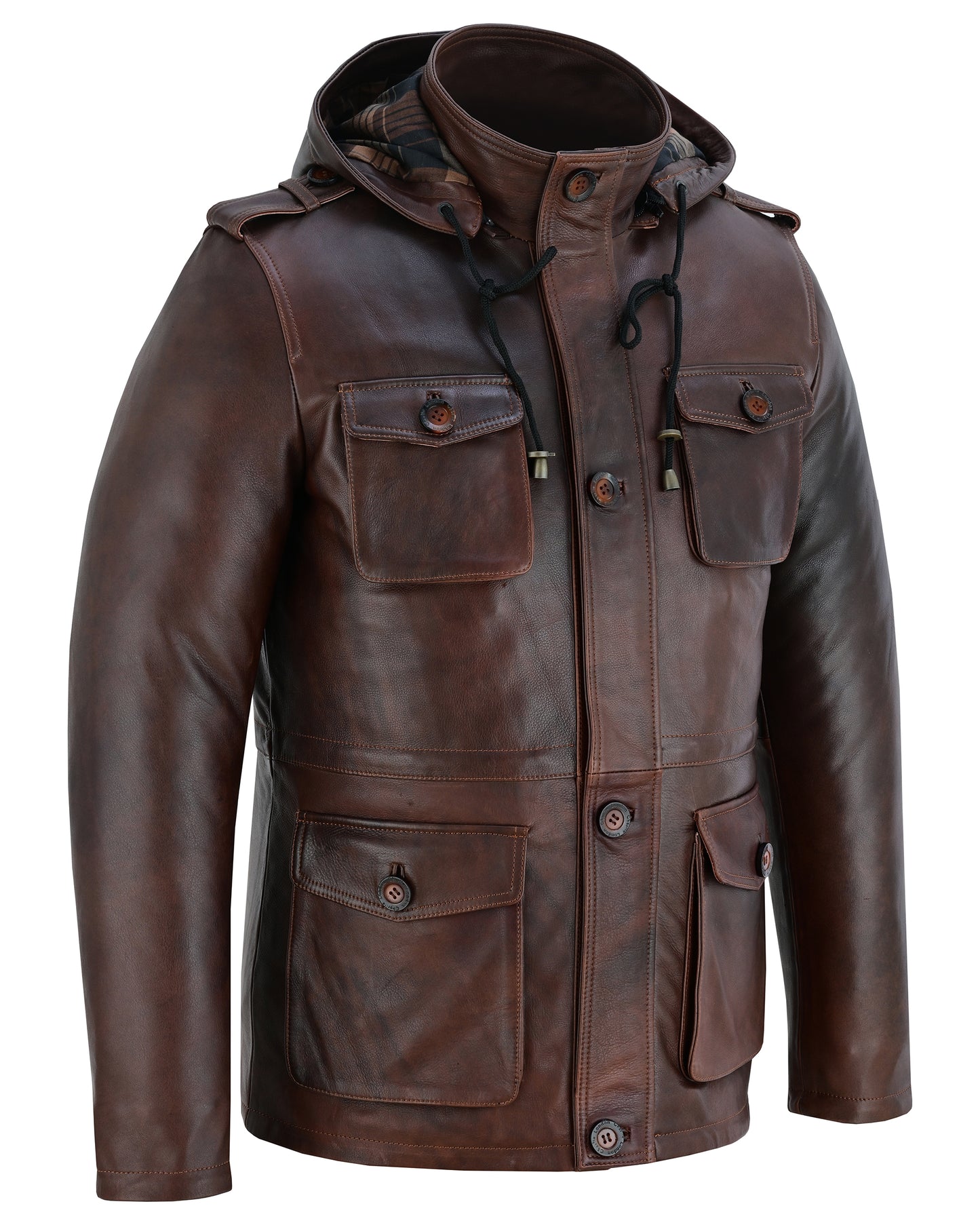 parka men's  leather coats and jackets in premium cowhide leather