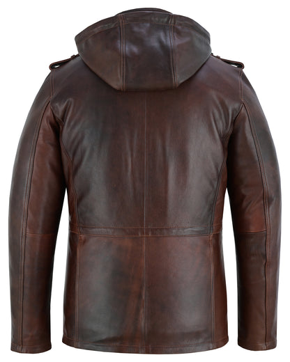 Parka Men's  Leather Coats and Jackets In Premium Cowhide Leather