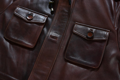 Parka Men's  Leather Coats and Jackets In Premium Cowhide Leather