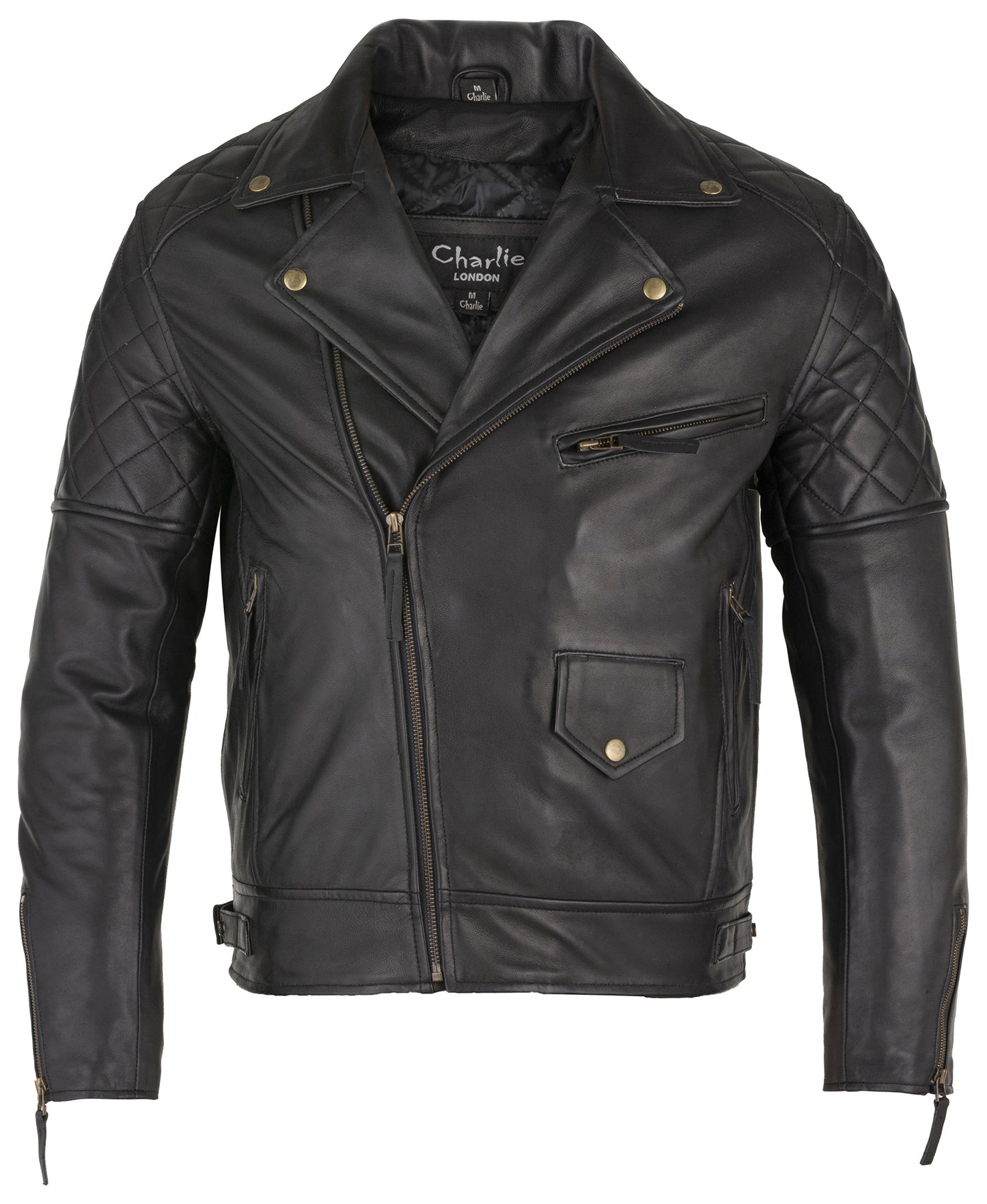 real leather jacket – ashwood diamond quilted biker jacket