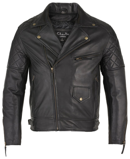 Real Leather Jacket – Ashwood Diamond Quilted Biker Jacket