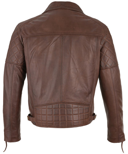 Real Leather Jacket – Ashwood Diamond Quilted Biker Jacket