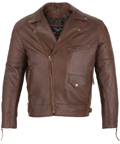 Real Leather Jacket – Ashwood Diamond Quilted Biker Jacket
